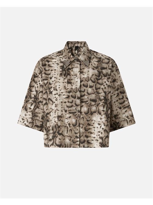 camicia cropped stampata con dettagli metallici Pinko | 106826 A3B1CZ9